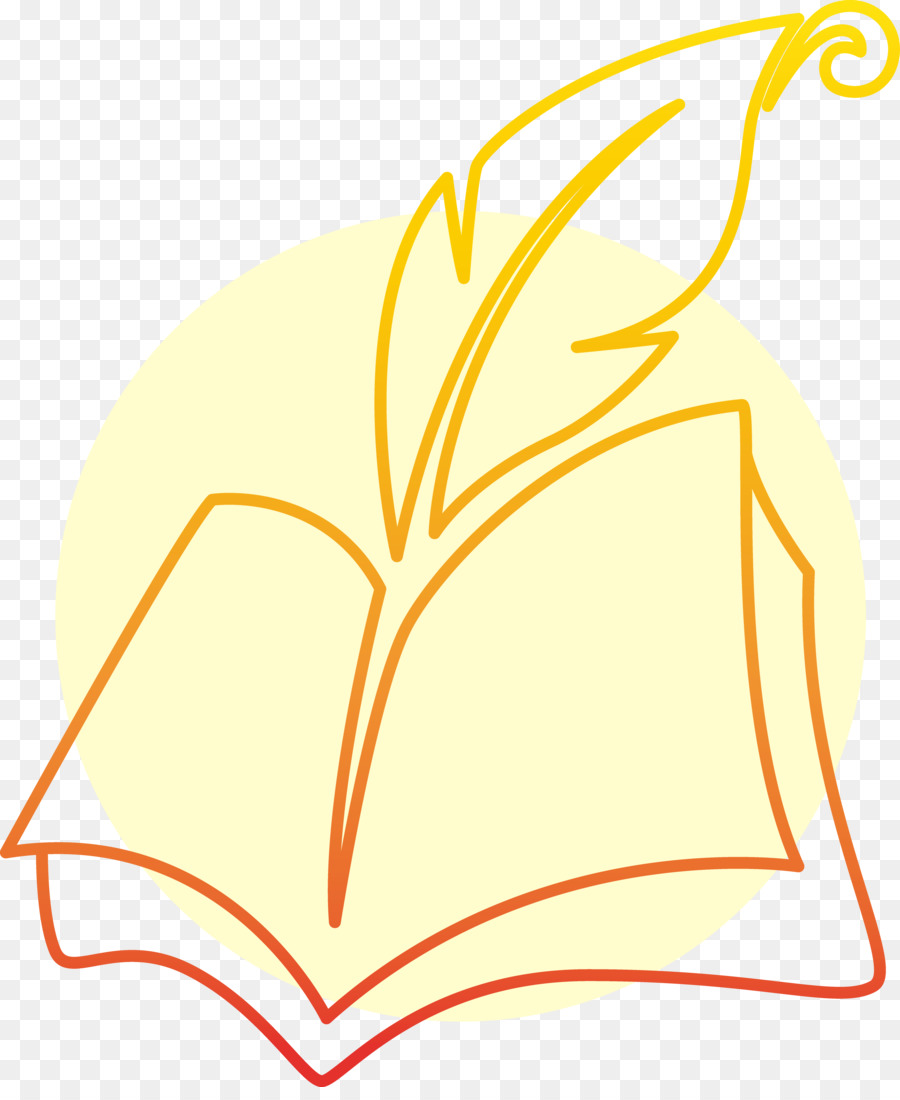 Logo Bút Lông Ngỗng Cuốn Sách - Ánh sáng màu vàng cuốn sách ngỗng tóc LOGO