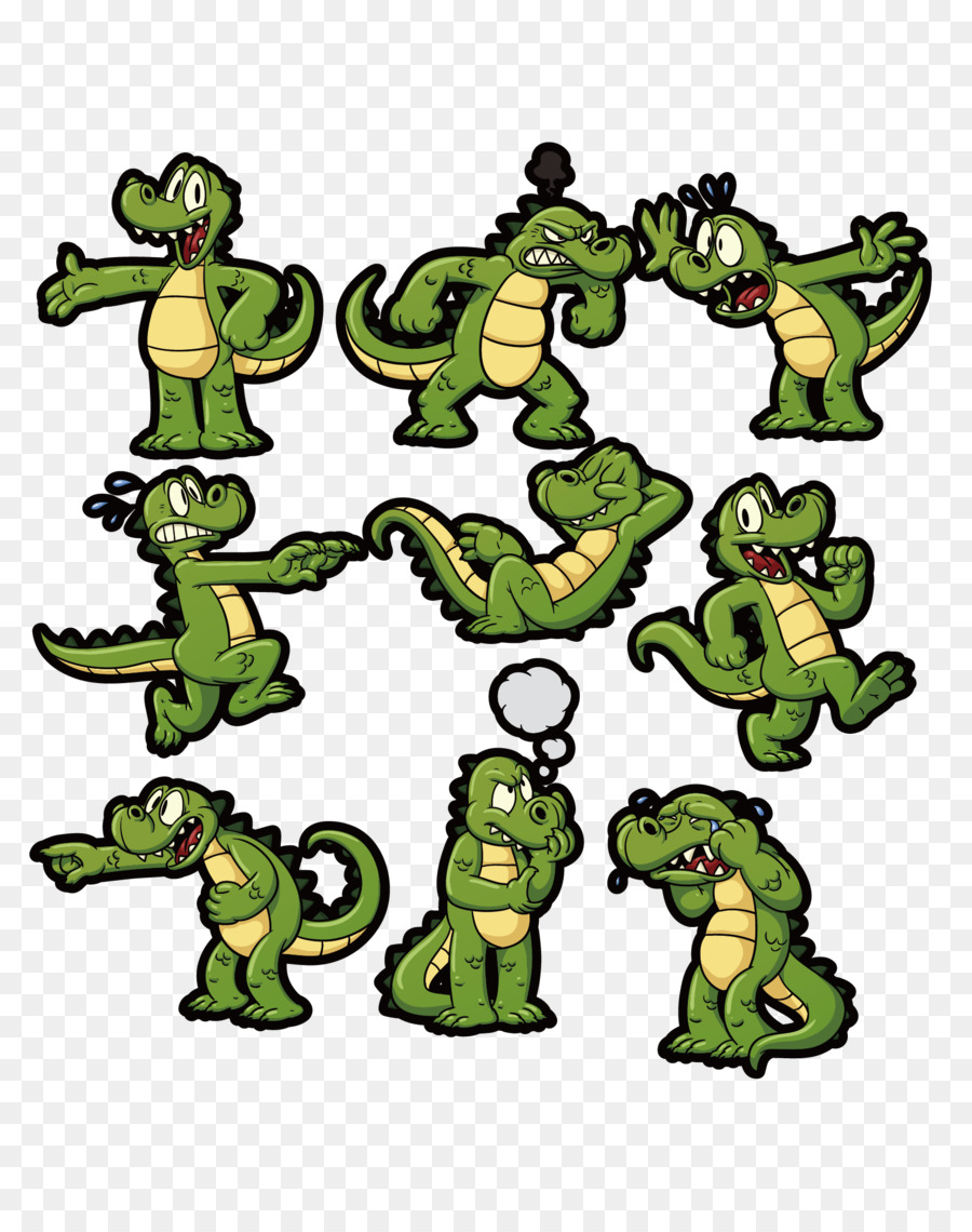 Krokodil Clip-art - Grünes Krokodil