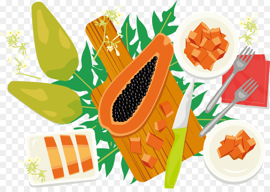 di frutta, illustrazione - Illustrazione vettoriale di papaya