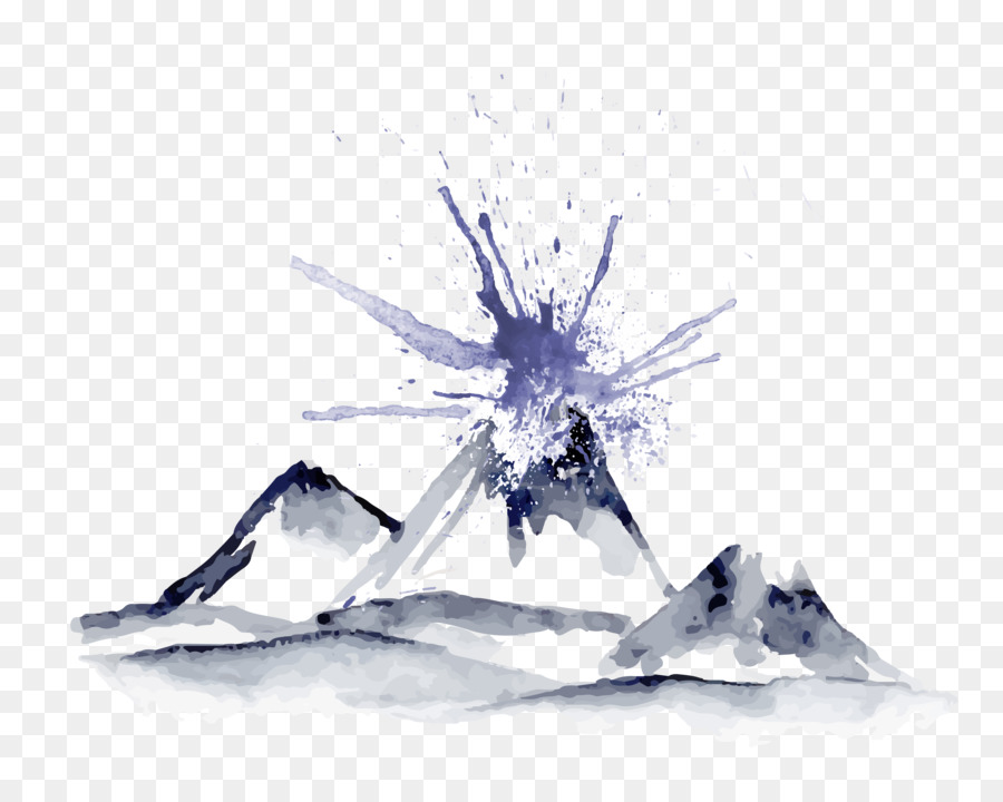 Tinte wash Malerei - Iceberg ice