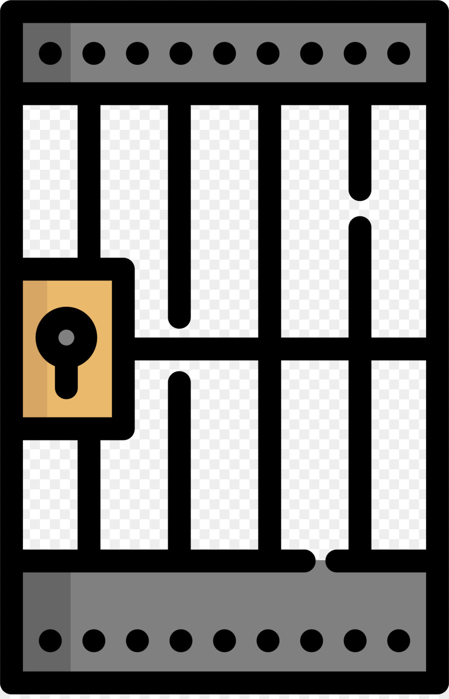 Polizia penitenziaria, la stazione u3067 Icona - Cartoon carcere cancello in ferro Icona