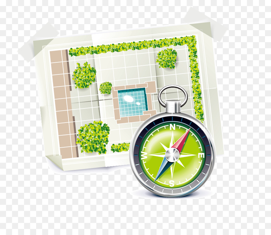 Garten-Werkzeug Gartenarbeit Symbol - Cartoon-Kompass
