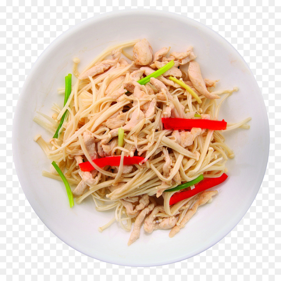 Chow mein noodles Cinesi di Singapore in stile tagliatelle il yakisoba Lo mein - lily filo di pollo