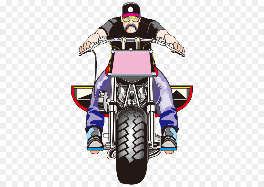 Auto Moto - Vector cartoon dipinte a mano, giro in moto anteriore uomo