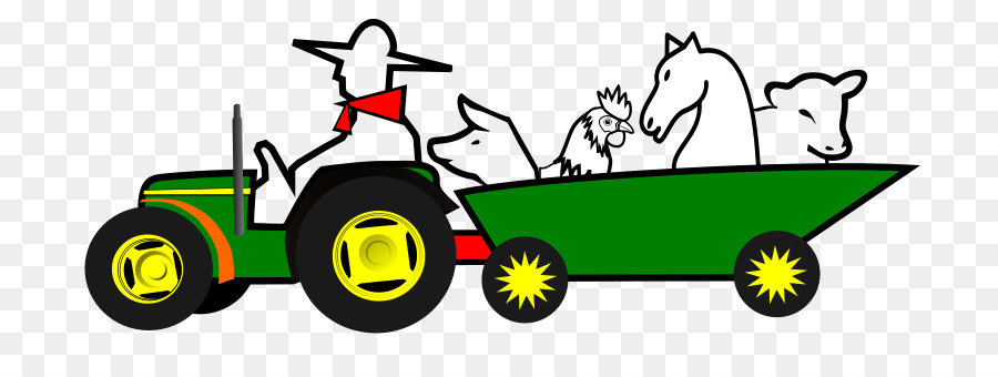 John Deere Ox Traktor Animal Clip art - Cartoon-Mann fährt gezogen Geflügel