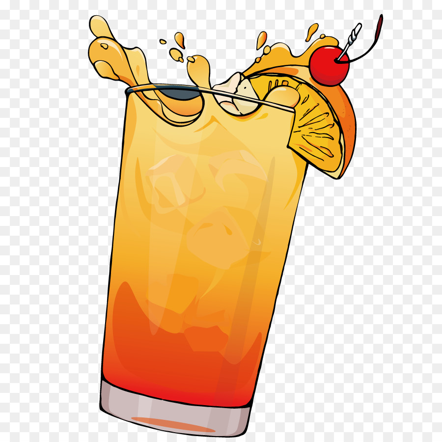 Succo d'arancia Brezza di Mare Cocktail di guarnire il Drink - Vettore spruzzata di succo di