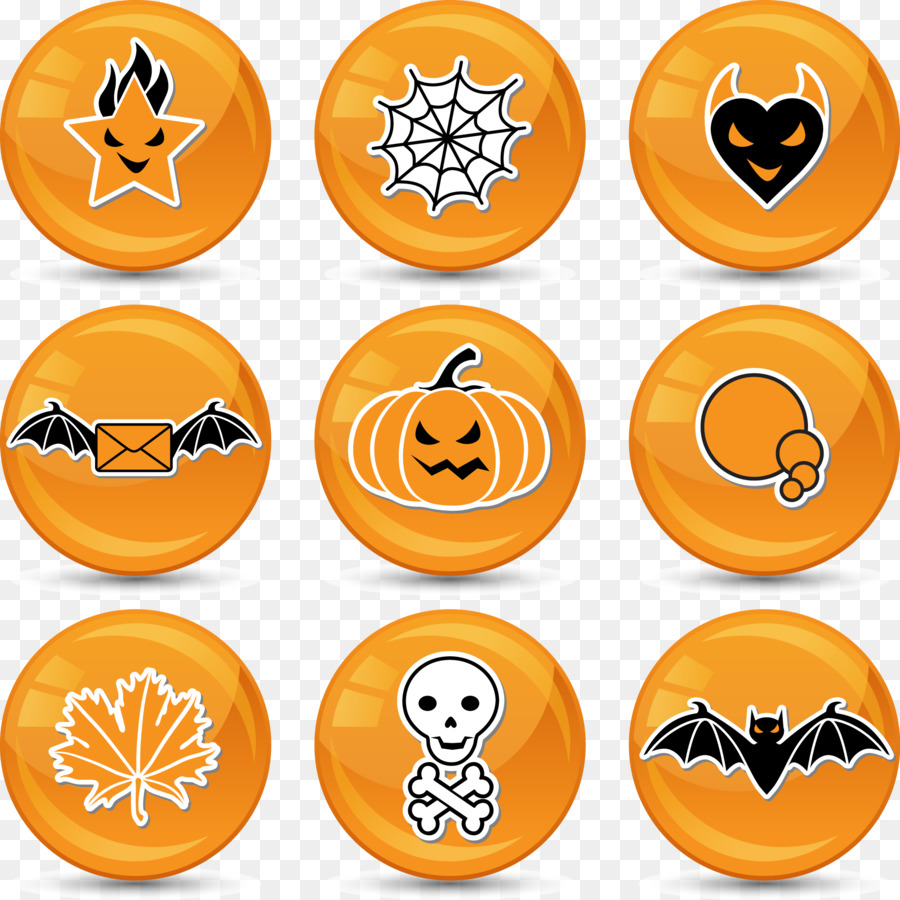 Halloween-Aufkleber-Symbol - Halloween-Kürbis Vektor-icons