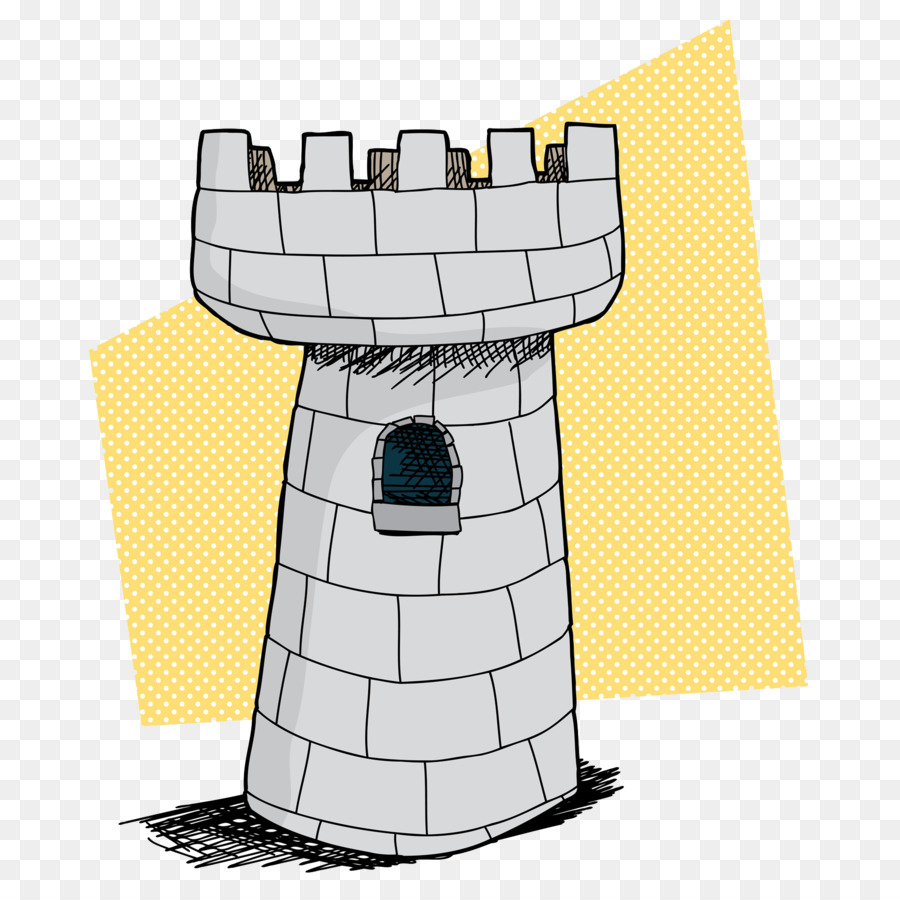 Torre fortificata Cartoon Disegno Castello - Dipinto a mano in mattoni