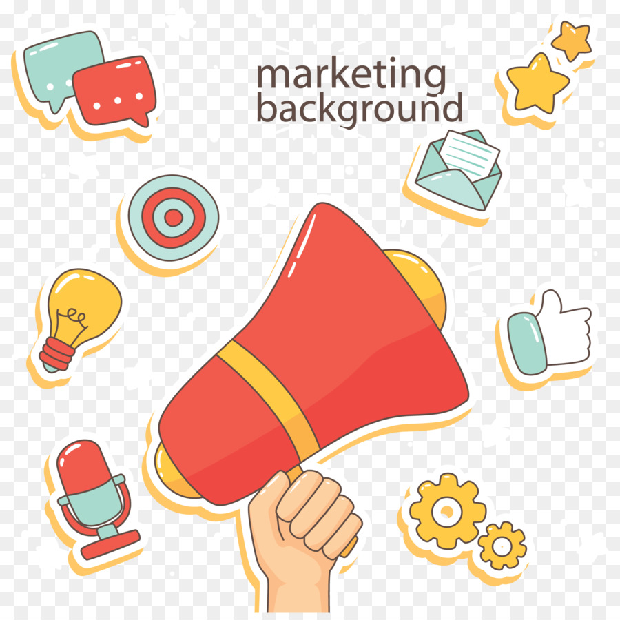 Marketing-Promotion - Vector color marketing-background, von hand bemalt Elemente