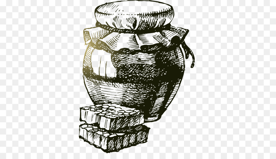 Ape del Miele Vaso Clip art - Vettore dipinto vaso di miele