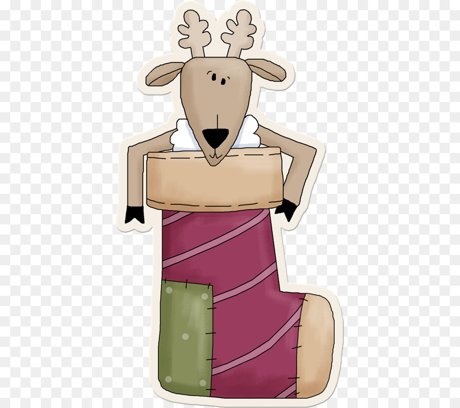 Rentier-Cartoon-Weihnachten-Illustration - Hand-painted cartoon niedlichen kleinen grauen Esel