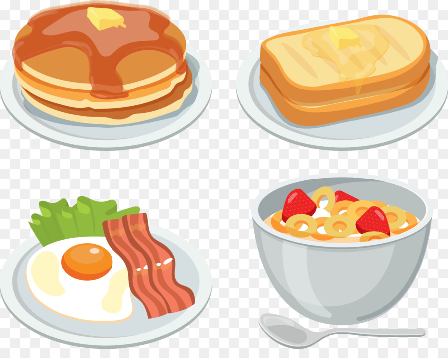 Frühstück-Müsli-Pfannkuchen Tocino Milch - Vektor lackiert Dorayaki toast SPIEGELEI