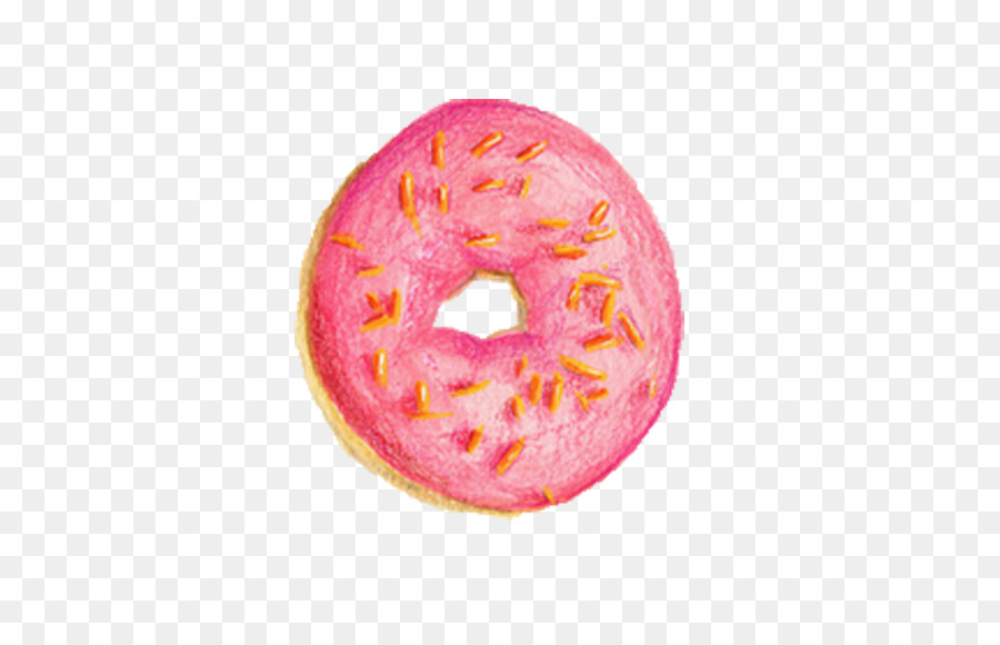 Donut-Essen-Zeichnen-Illustration - rosa donut