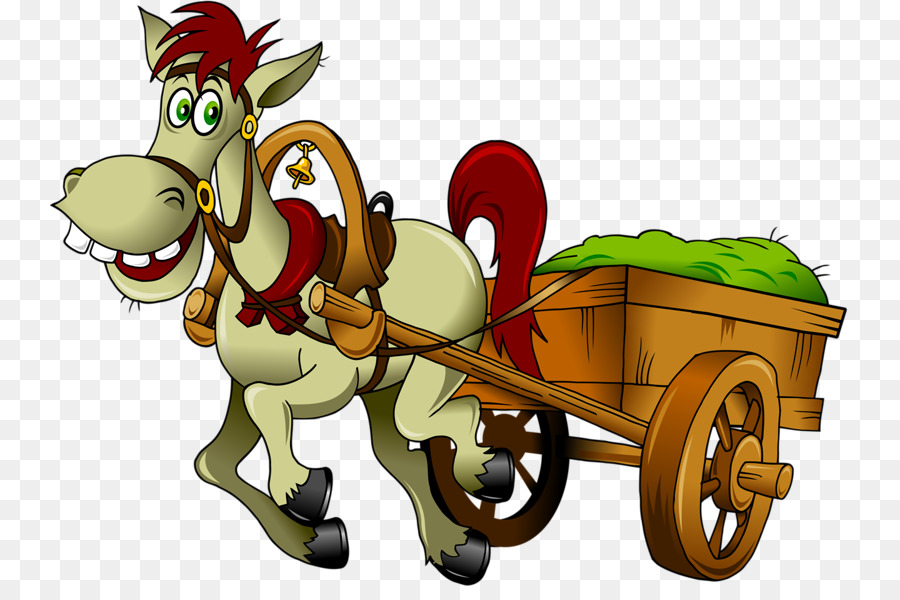 Horse-drawn vehicle Wagen-clipart - Ziehen Sie gras Esel