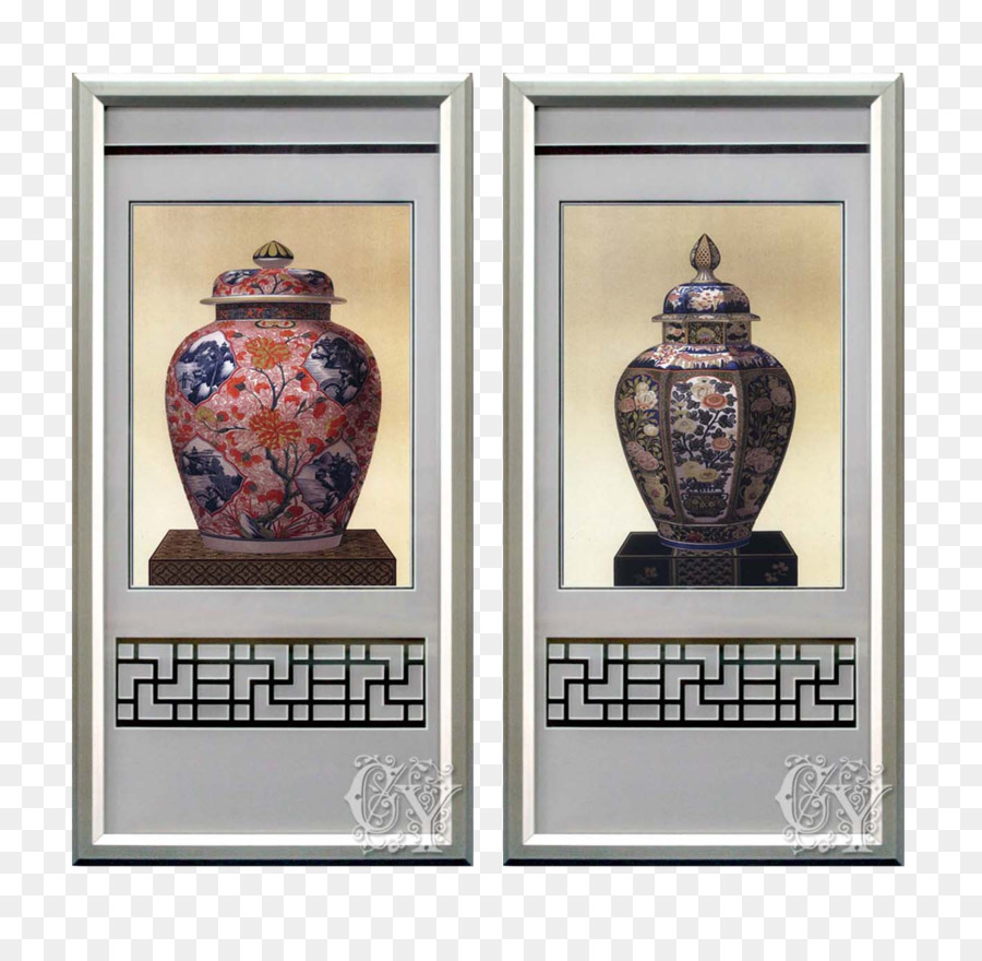 Bild-Rahmen-Malerei-Vase - Chinesische Glasierte vase vintage-Aluminium-Rahmen-Dekorative Malerei