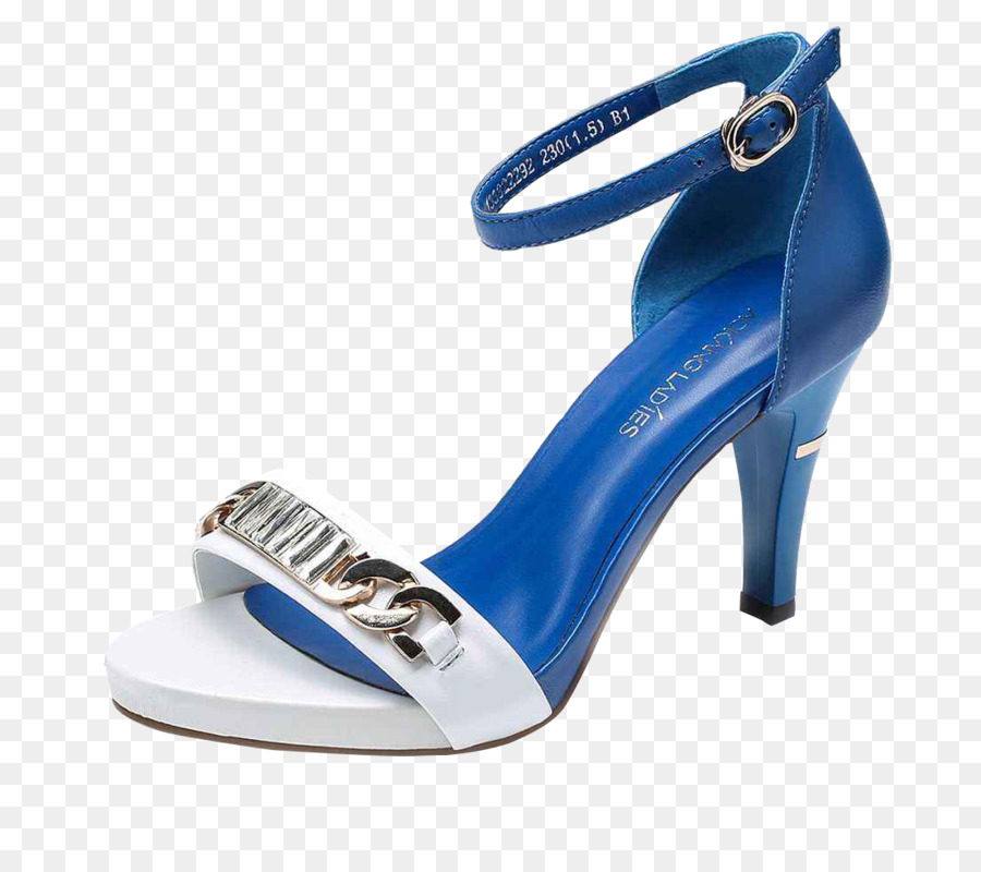 Sandalo con tacco Alto calzature Scarpe - Blu e bianco sandali a tacco alto, con una parola