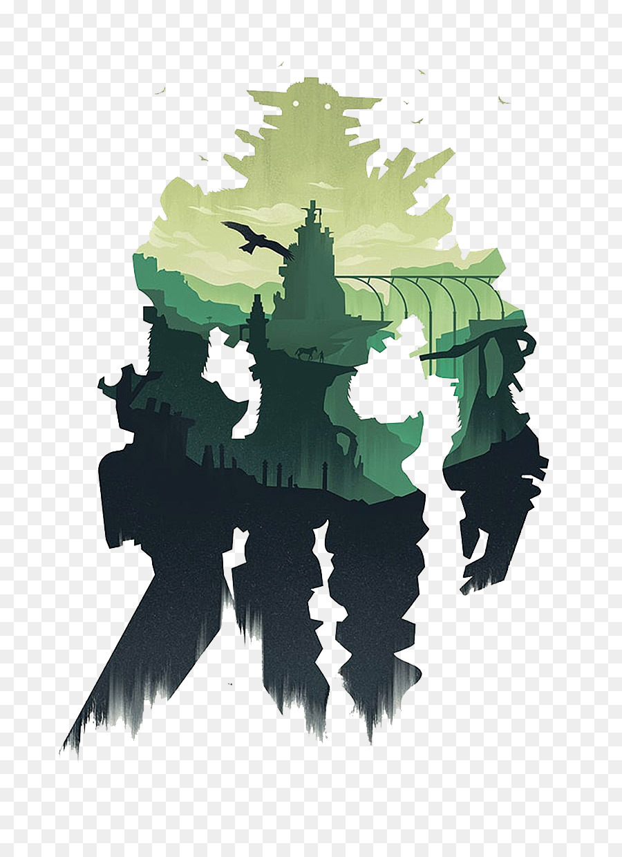 Shadow of the Colossus, Resident Evil 4 PlayStation 2 PlayStation 3 PlayStation 4 - Grüne Roboter-Silhouette-Tiefer Wald