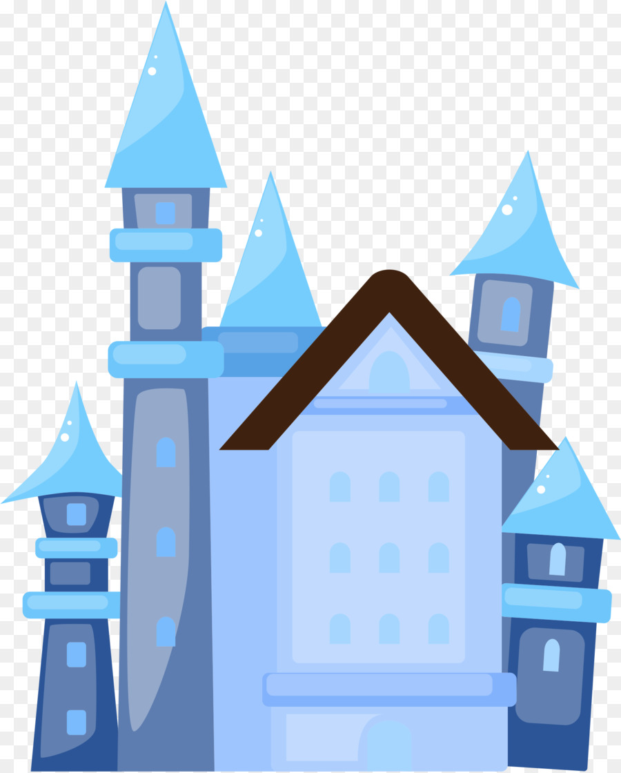 Cartoon Castello Illustrazione - Castello blu
