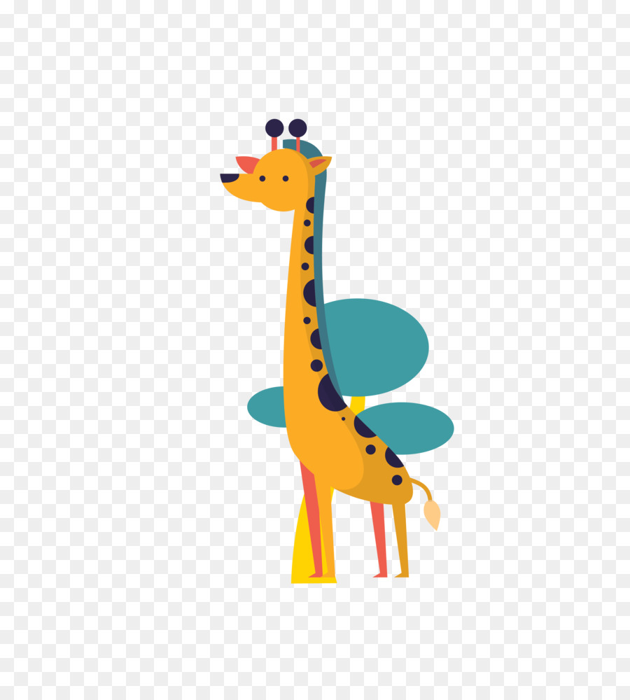 Giraffa design Piatto Leone - Vector colore piccolo animale giraffa