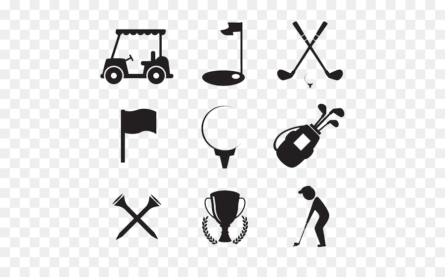 Golf-club-Golf-ball-Symbol - Golfausrüstung