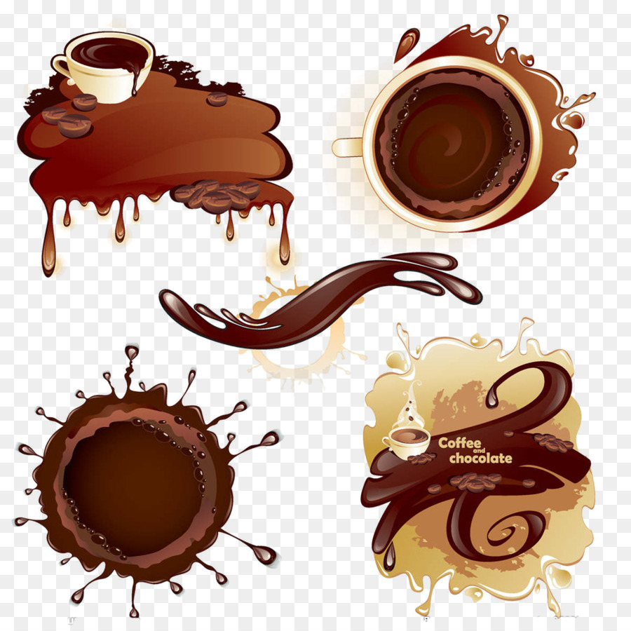 Kaffee, Milch, Heiße Schokolade, mit Schokolade überzogene Kaffeebohne - Cartoon kreative Küche Symbol,Schokolade, Kaffee