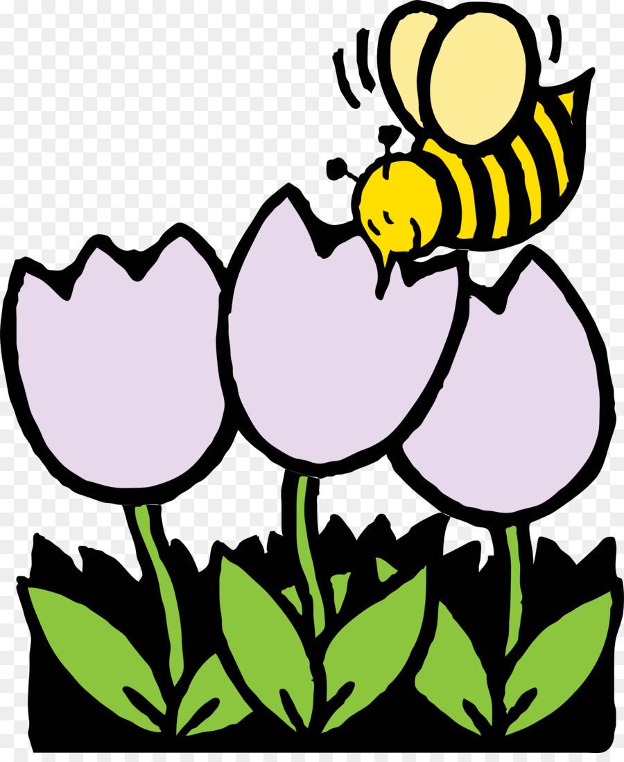 Bienen-Malbuch-Flower Nectar Clip-art - April Blumen Cliparts