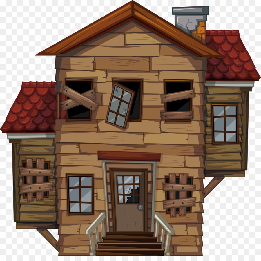 Casa Royalty-free Illustrazione - Rotto il log cabin