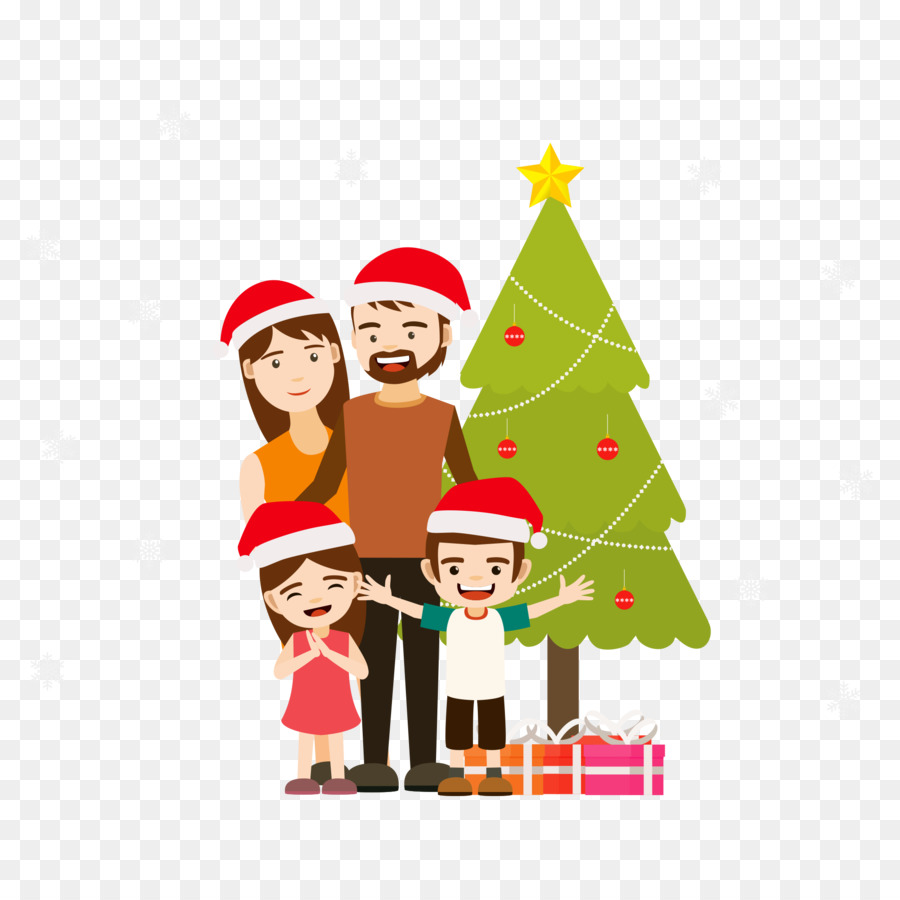 Natale In Famiglia Dono Illustrazione - Illustrazione vettoriale di Natale in Famiglia