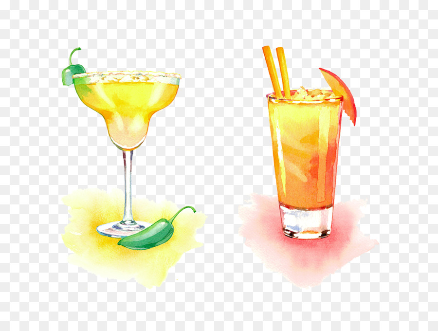Cocktail Mai Tai Fuzzy navel Harvey Wallbanger Margarita - Gelb lackiert cocktail