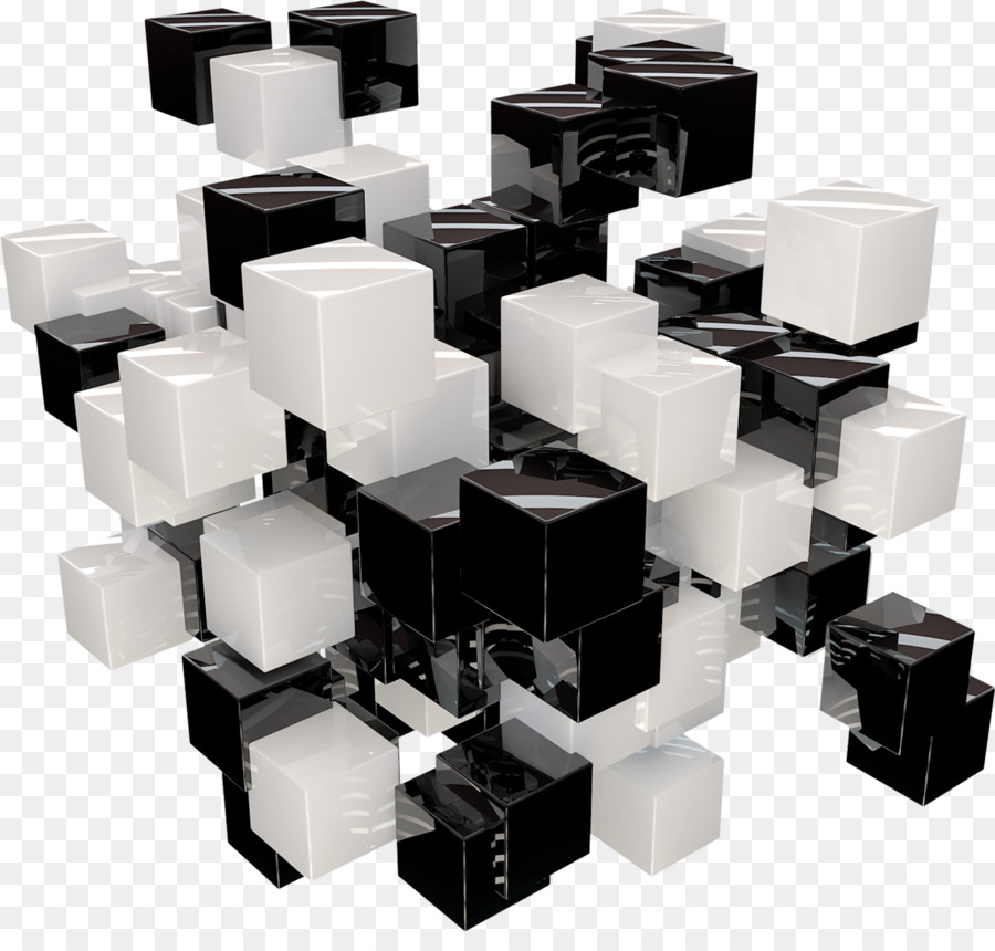 Computer grafica - In bianco e nero cubo di sfondo