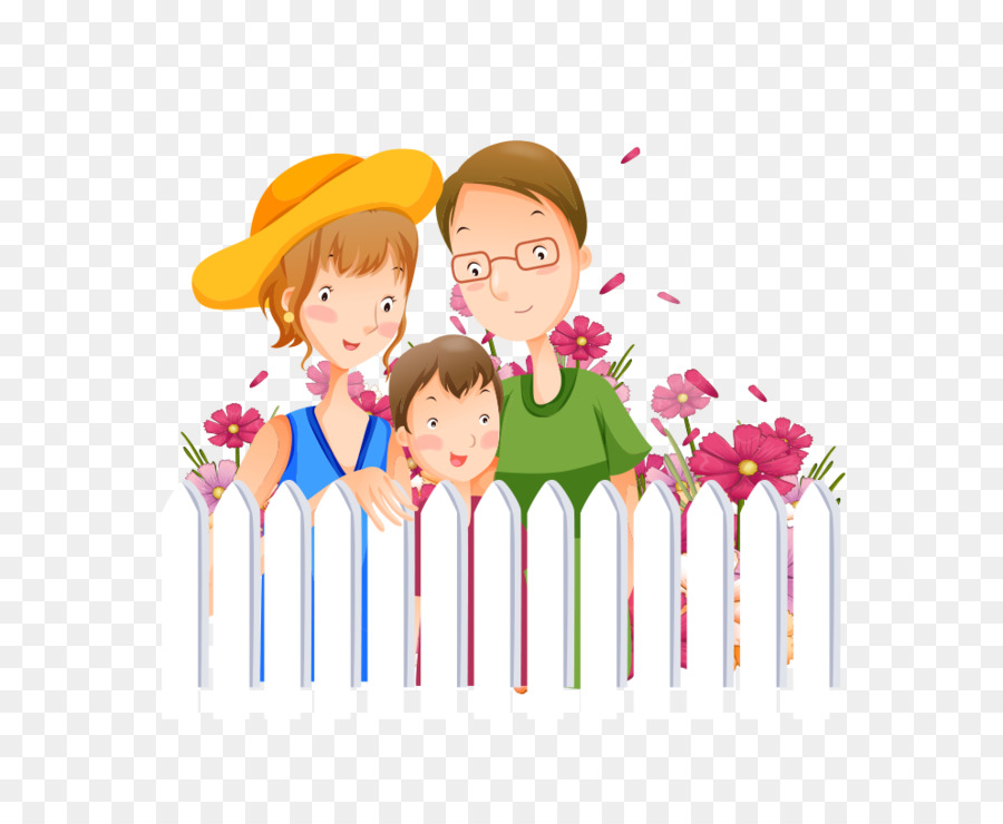 Poster di cartone animato - Cartoon famiglia felice