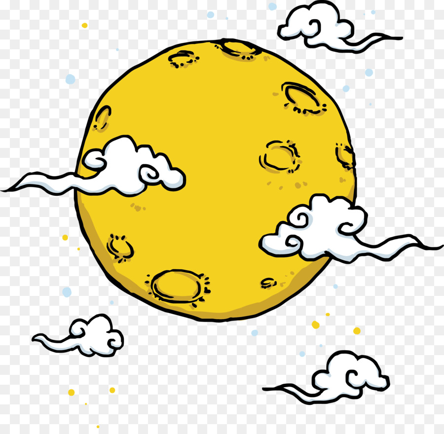 cartoon luna - Cartoon luna e nuvole di buon auspicio