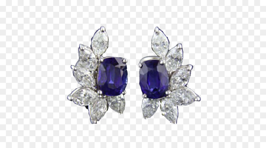 Bông Tai Tím Sapphire Đồ Trang Sức Kim Cương - Sản phẩm loại sapphire tai kim cương được bao quanh bởi một nửa