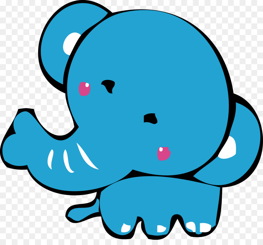Phim hoạt hình màu Xanh Clip nghệ thuật - Hoạt hình dễ thương chút màu xanh voi voi véc tơ