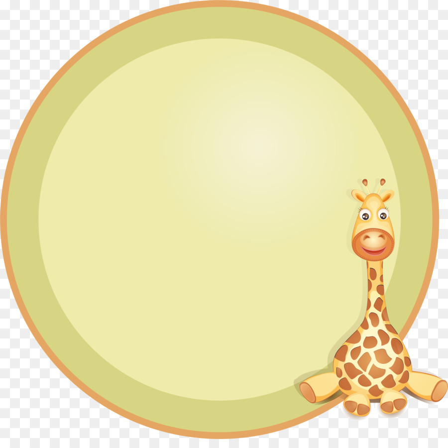 Giraffa Cartoon Cerchio - Carino giraffa bordo circolare
