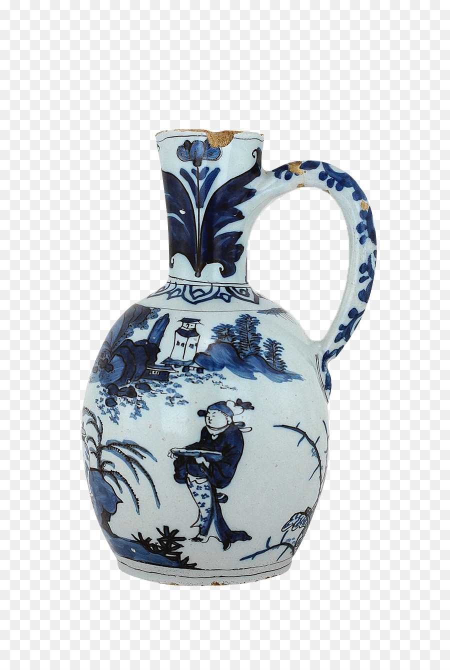 Brocca Blu e bianco Vaso di ceramica di Ceramica Brocca - opere d'arte