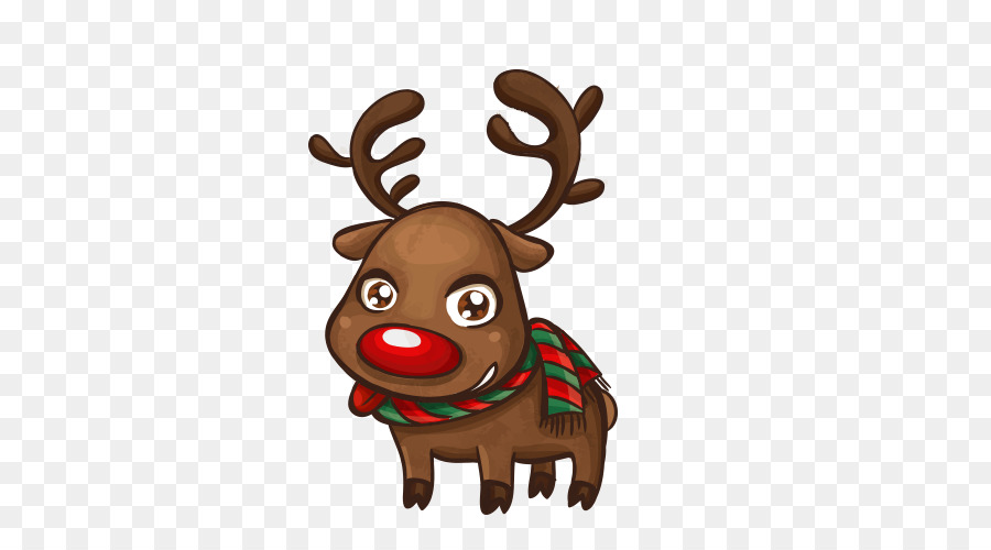 Babbo Natale, cartolina di Natale Disegno - cervo