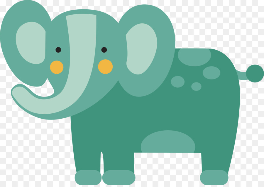 Elefante indiano Illustrazione - Elefante verde vettoriale