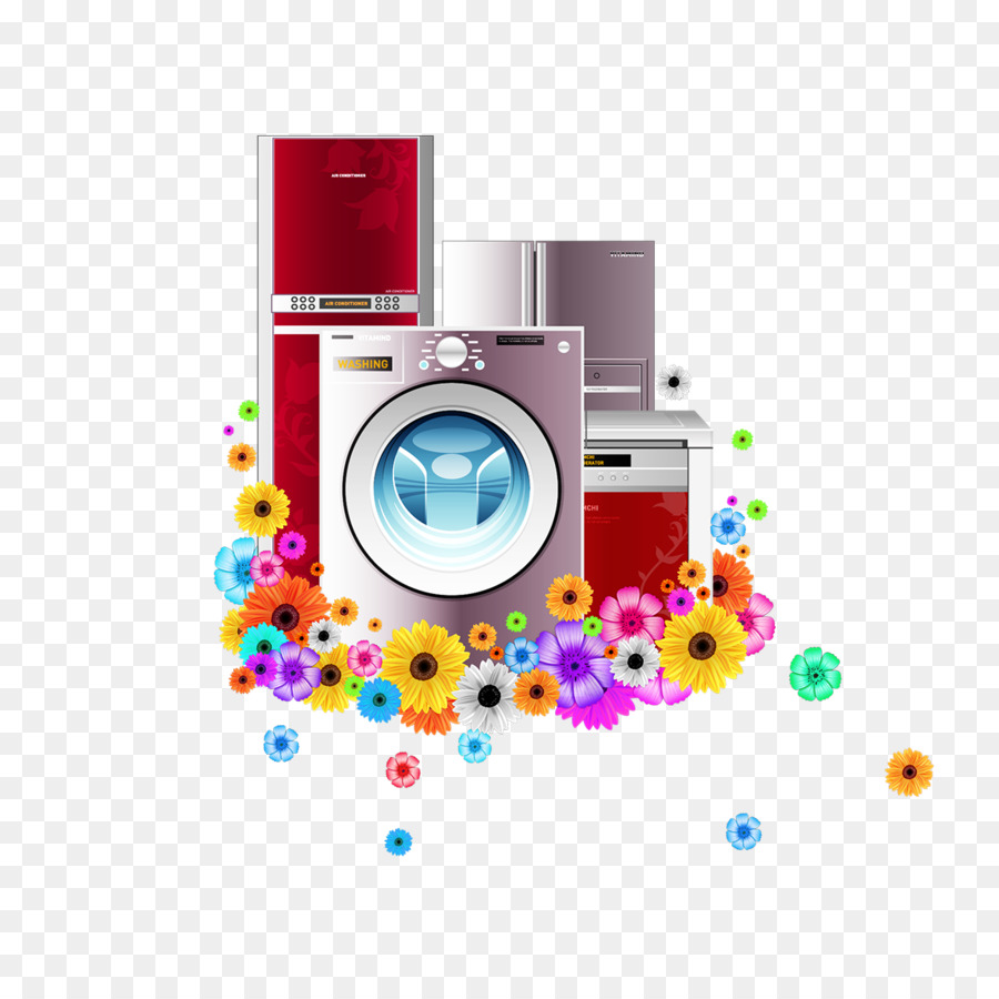 Haushaltsgeräte Waschmaschine Kühlschrank - Cartoon Waschmaschine