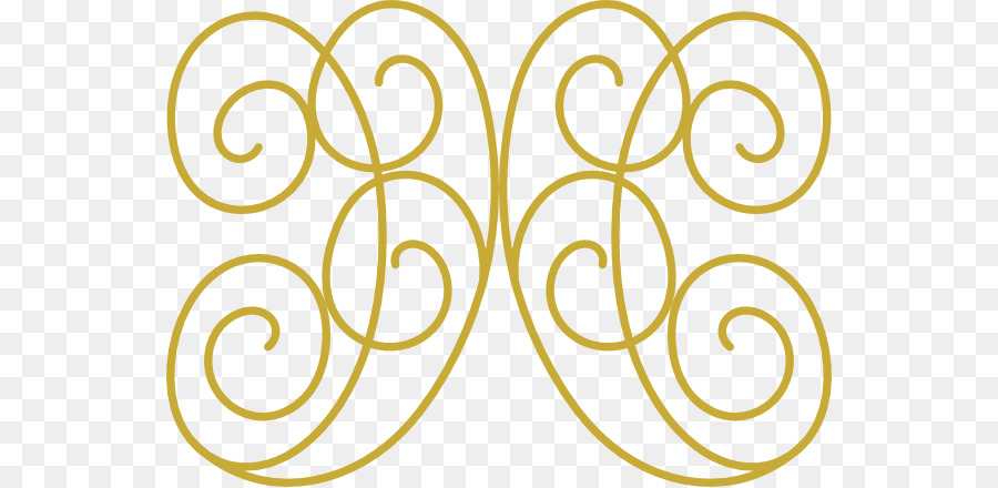 Gold Floralen design Clip art - Swirly Design