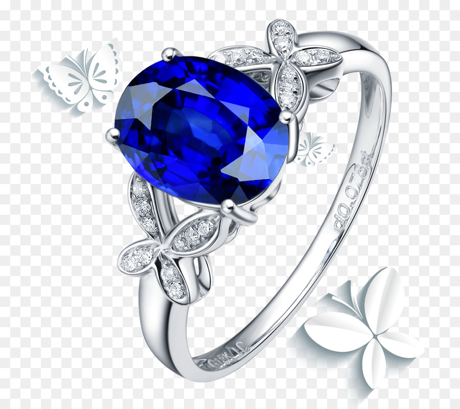 Ring-Saphir-Schmuck Blauer Diamant - Schmetterling Ring