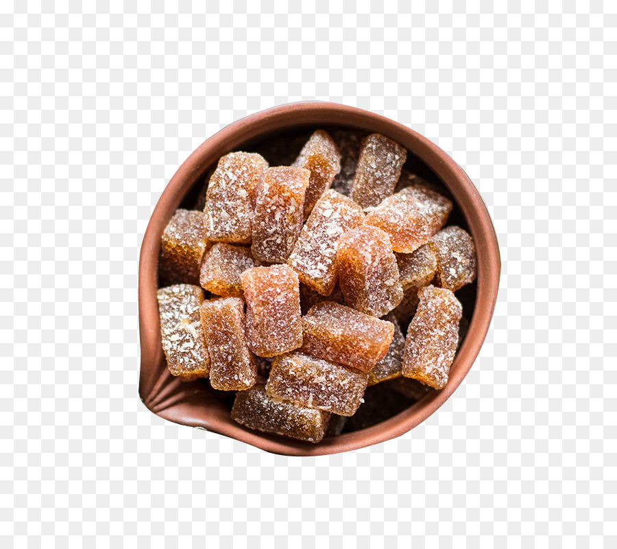 Saft-Fudge-Ingwer-Zucker - Kleine Stücke von Ingwer und Ingwer-Saft candy material