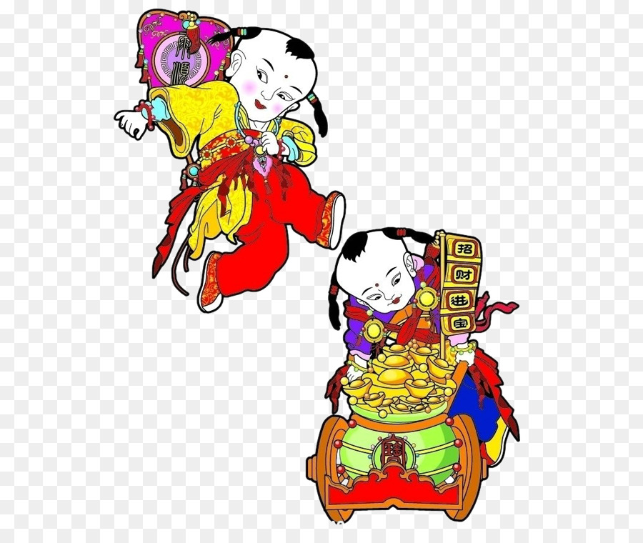 China Chinese New Year-Fu-clipart - Festliche Fuwa Lucky Boy