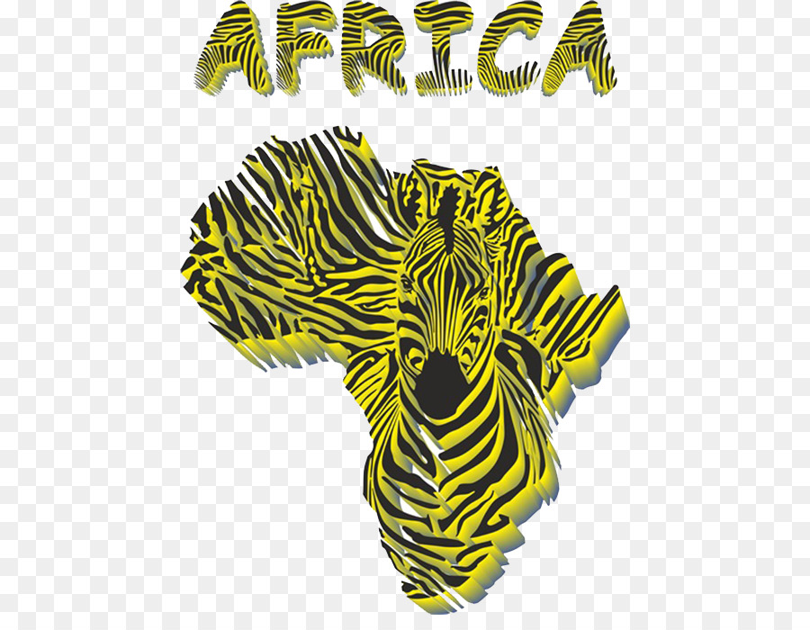Africa, La Giraffa E Zebra Illustrazione - Africa mappa texture