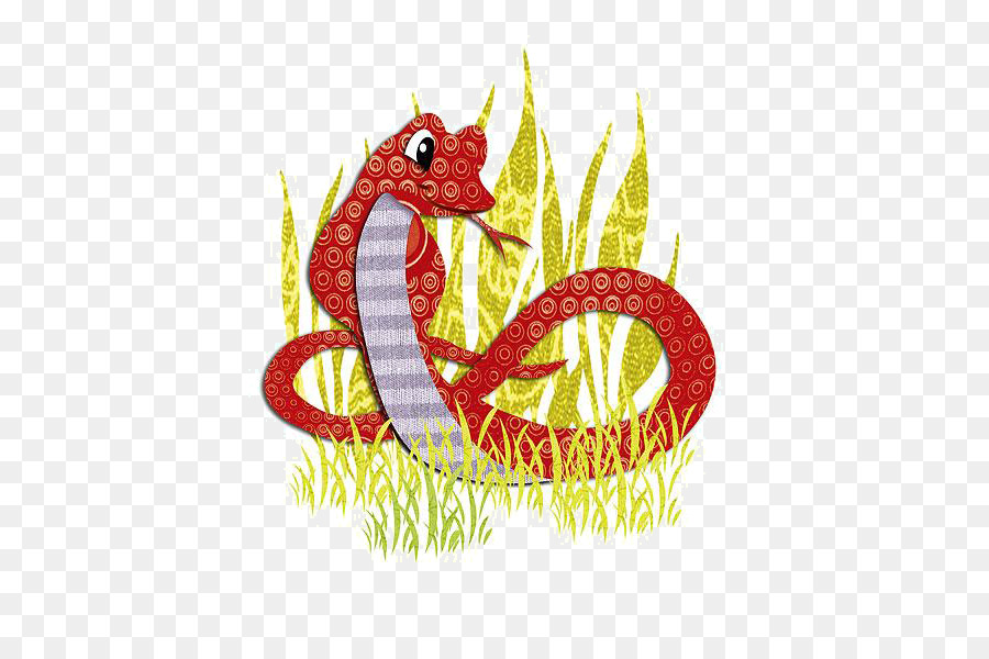 Schlange chinesisches Sternzeichen Cartoon-Abbildung - Die Schlange in der Karikatur