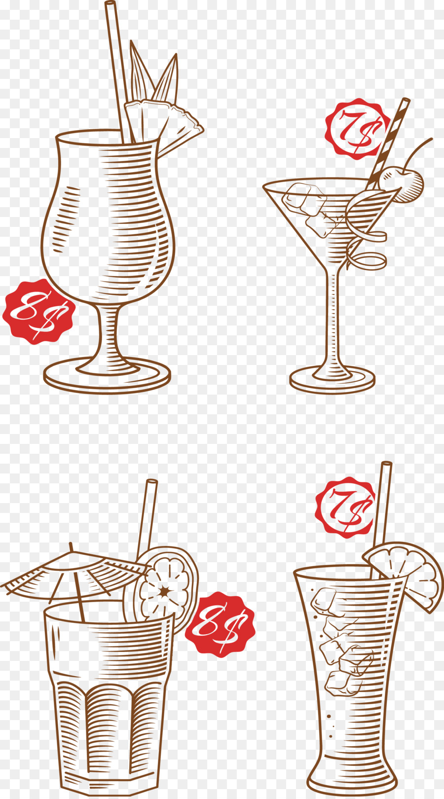 Cocktail Icon - Hand-gemalte cocktail-Symbol