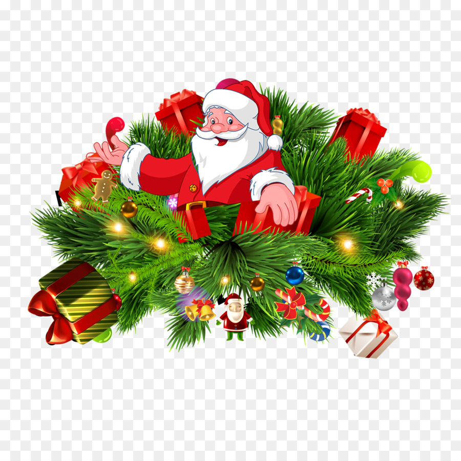 Christmas tree Branch Geschenk - Weihnachtsmann
