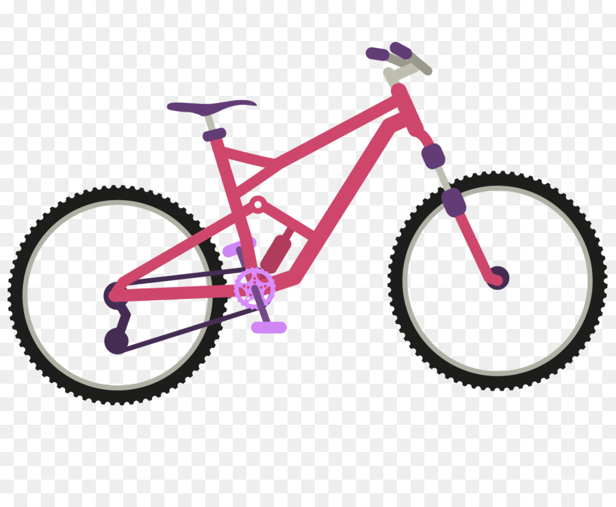 Mountain bike Cannondale Bicycle Corporation Enduro forcella Bicicletta - Bici di rosa rossa del fumetto di vettore