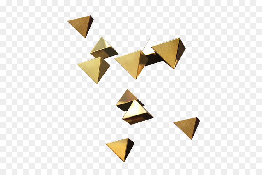 Drei-dimensionalen Raum, Dreieck Chemisches element Computer-Datei - Stereo-Dreieck-gold-frame-element