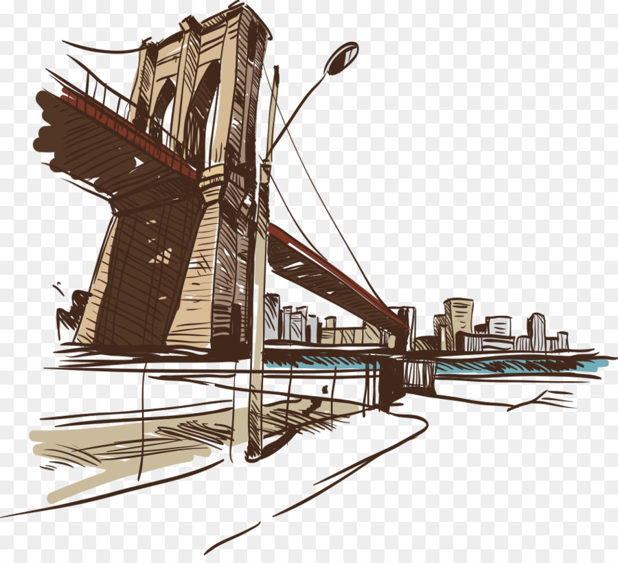 London Bridge-Aquarell Abbildung - Vektor London Bridge und die Gebäude in der Stadt
